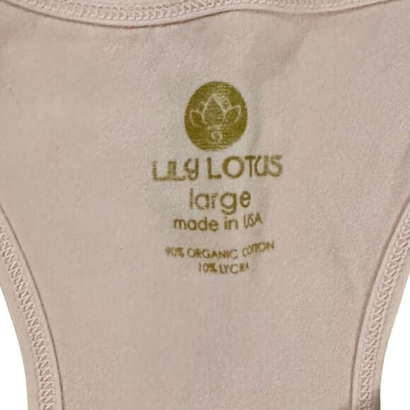 Lily Lotus ~ Peach Tank ~ metal beading detail ~ Racerback ~ size Large ~organic - Picture 3 of 11